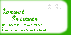 kornel kremmer business card